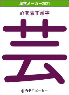 aYの2021年の漢字メーカー結果