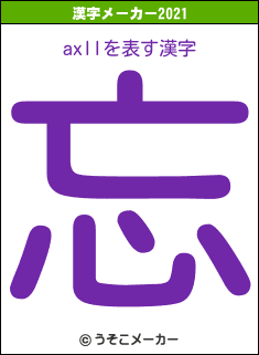 axllの2021年の漢字メーカー結果