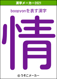 boopyonの2021年の漢字メーカー結果