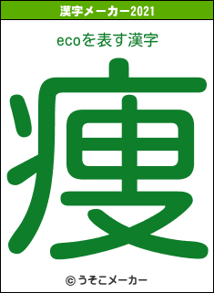 ecoの2021年の漢字メーカー結果