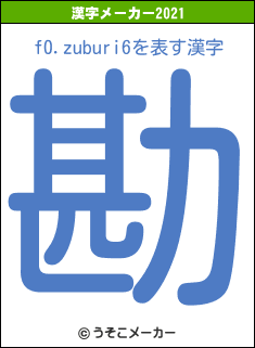 f0.zuburi6の2021年の漢字メーカー結果