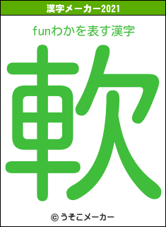 funわかの2021年の漢字メーカー結果