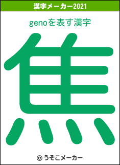 genoの2021年の漢字メーカー結果