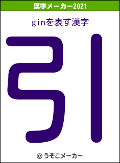 ginの2021年の漢字メーカー結果