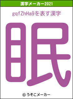 gqfZhHa9の2021年の漢字メーカー結果