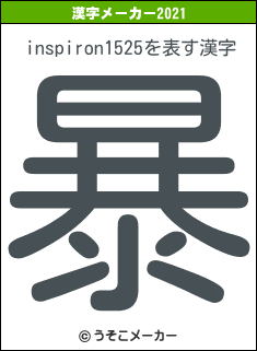 inspiron1525の2021年の漢字メーカー結果