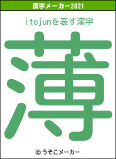 itojunの2021年の漢字メーカー結果