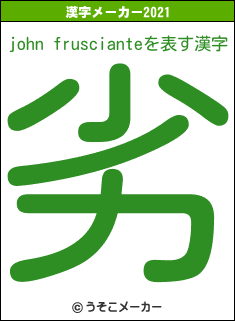 john fruscianteの2021年の漢字メーカー結果