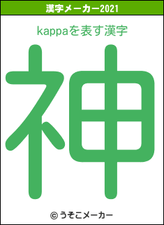 kappaの2021年の漢字メーカー結果