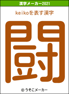 keikoの2021年の漢字メーカー結果