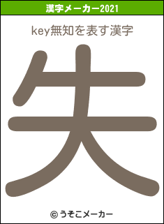 key無知の2021年の漢字メーカー結果