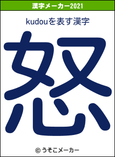 kudouの2021年の漢字メーカー結果