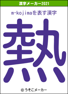 m-kojimaの2021年の漢字メーカー結果