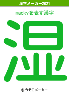 mackyの2021年の漢字メーカー結果