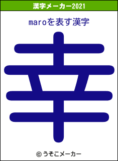 maroの2021年の漢字メーカー結果