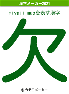 miyaji_maoの2021年の漢字メーカー結果