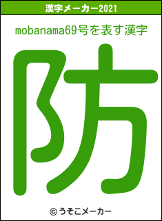 mobanama69号の2021年の漢字メーカー結果