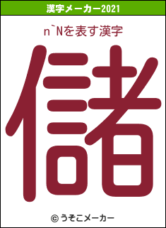 n`Nの2021年の漢字メーカー結果