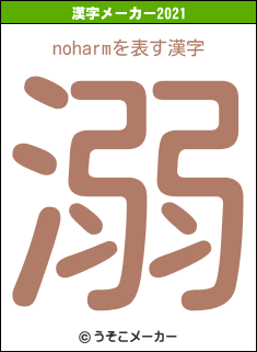 noharmの2021年の漢字メーカー結果