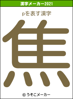 pの2021年の漢字メーカー結果