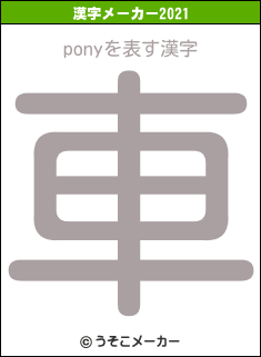 ponyの2021年の漢字メーカー結果
