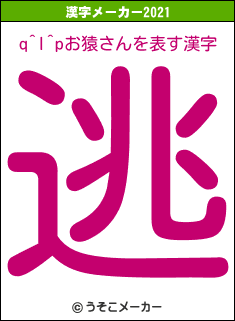 q^I^pお猿さんの2021年の漢字メーカー結果