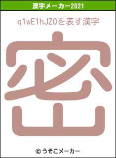 q1wE1hJZ0の2021年の漢字メーカー結果