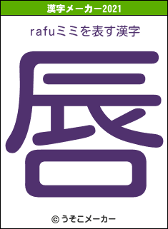 rafuミミの2021年の漢字メーカー結果