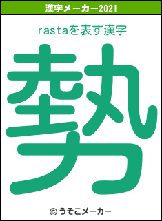 rastaの2021年の漢字メーカー結果