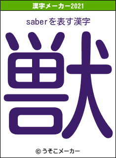 saberの2021年の漢字メーカー結果