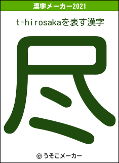 t-hirosakaの2021年の漢字メーカー結果