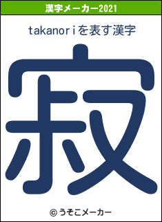 takanoriの2021年の漢字メーカー結果