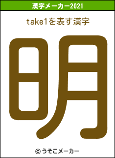 take1の2021年の漢字メーカー結果