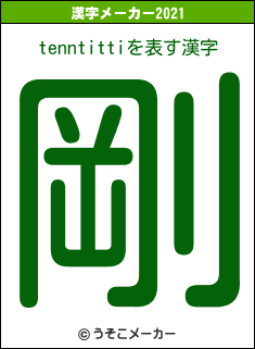 tenntittiの2021年の漢字メーカー結果