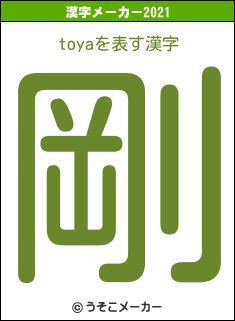 toyaの2021年の漢字メーカー結果