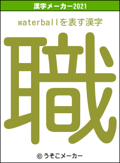 waterballの2021年の漢字メーカー結果