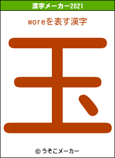 woreの2021年の漢字メーカー結果