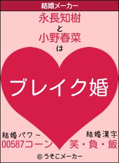 永長知樹と小野春菜の結婚は ブレイク婚 永長知樹と小野春菜の結婚は ブレイク婚