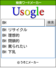 BHの検索ワードメーカー結果