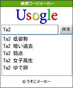 Ta2の検索ワードメーカー結果