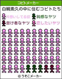 白鯛素久のコビトメーカー結果