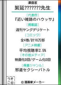絮延???????の漫画家メーカー結果