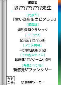 膈??????????の漫画家メーカー結果