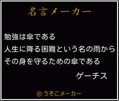 ゲーチスの名言 勉強は傘である 人生に降る困難という名の雨から その身を守るための傘である