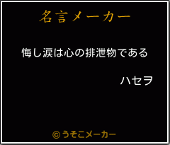 ハセヲの名言 悔し涙は心の排泄物である