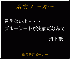 丹下桜の名言 言えないよ ブルーシートが実家だなんて