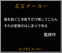 島耕作の名言 服を脱ぐとき靴下だけ残してごらん それが変態のはじまりである