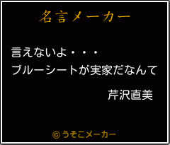 芹沢直美の名言 言えないよ ブルーシートが実家だなんて