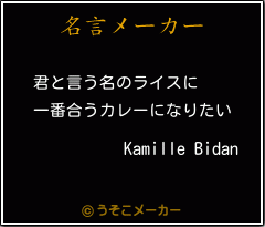 Kamille Bidanの名言メーカー結果