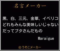 Maraigueの名言メーカー結果